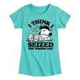 thumbnail image 1 of Peanuts - Lucy I Seized The Wrong Day - Toddler & Youth Girls Short Sleeve Graphic T-Shirt, 1 of 6