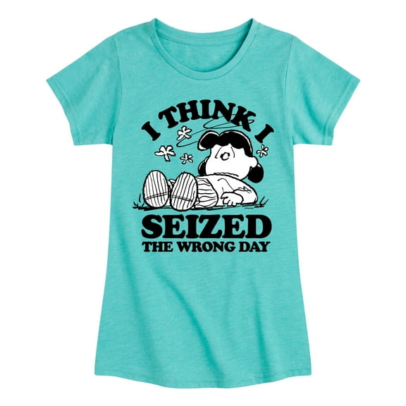 Peanuts - Lucy I Seized The Wrong Day - Toddler & Youth Girls Short Sleeve Graphic T-Shirt