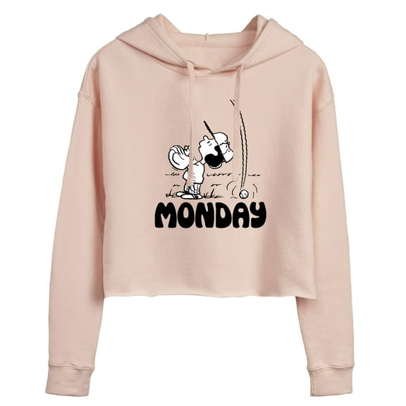 Peanuts - Lucy Monday - Juniors Cropped Pullover Hoodie