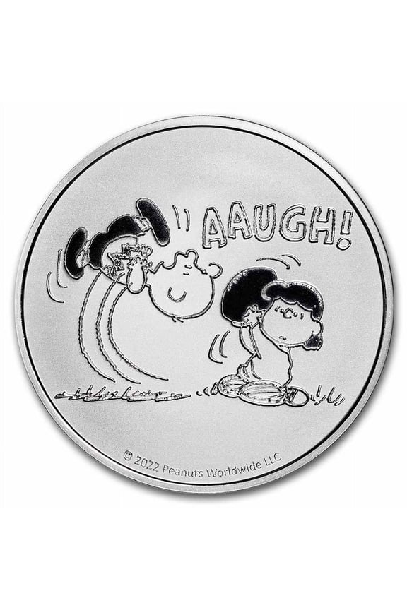 Lucy Pulls the Football 1 oz Silver Round
