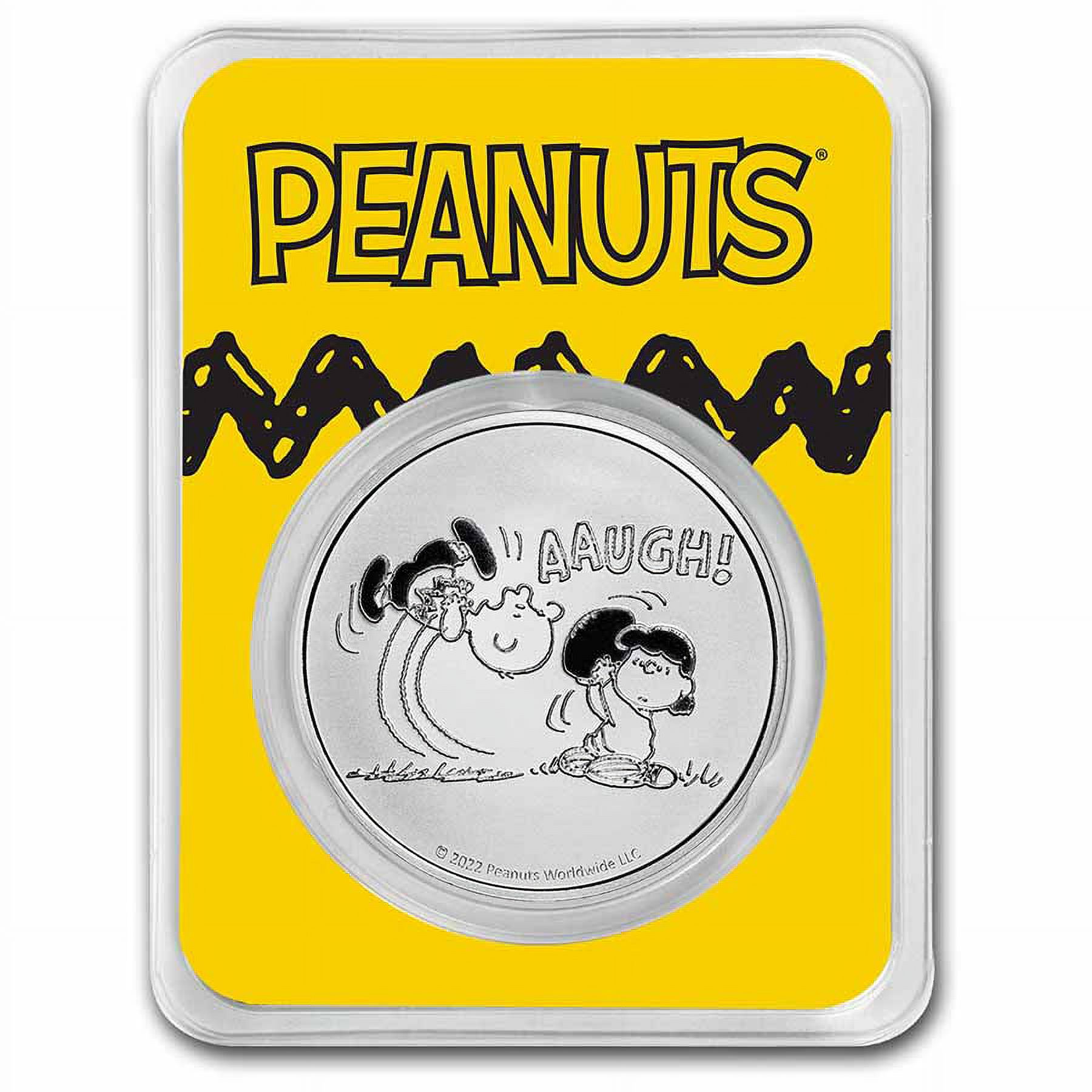 PEANUTS Lucy Pulls the Football 1 oz Silver in TEP