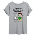 thumbnail image 1 of Peanuts - Lucy Snoopy Christmas Carol - Women's Oversized Graphic T-Shirt, 1 of 6