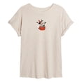 thumbnail image 1 of Peanuts - Lucy & Snoopy Halloween Apple - Juniors Oversized Graphic T-Shirt, 1 of 5
