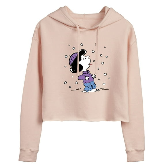 Peanuts - Lucy Snow - Juniors Cropped Pullover Hoodie