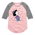 thumbnail image 1 of Peanuts - Lucy Snow - Toddler & Youth Girls Raglan Graphic T-Shirt, 1 of 6