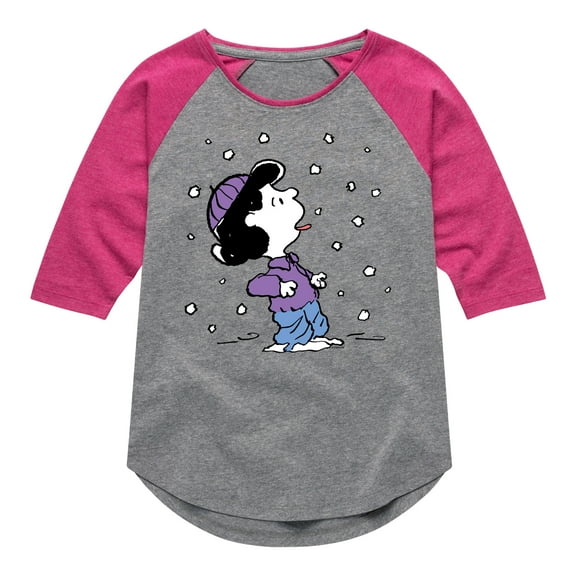 Peanuts - Lucy Snow - Toddler & Youth Girls Raglan Graphic T-Shirt