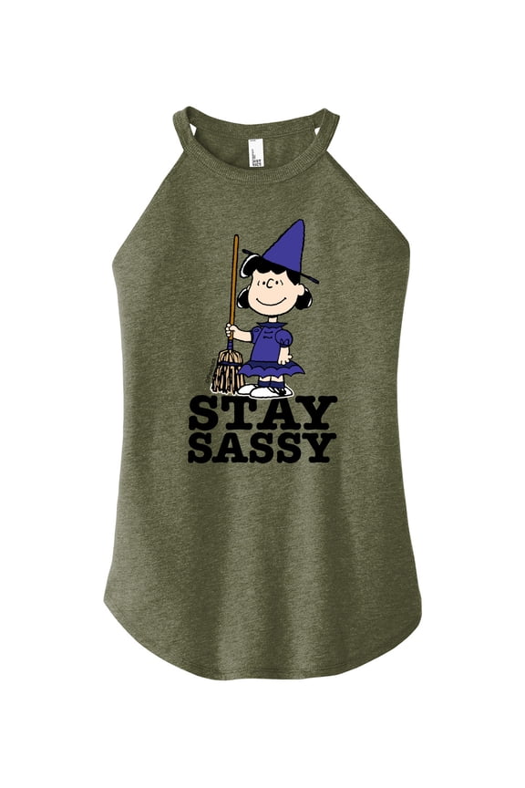- Lucy Stay Sassy - Juniors High Neck Tank Top