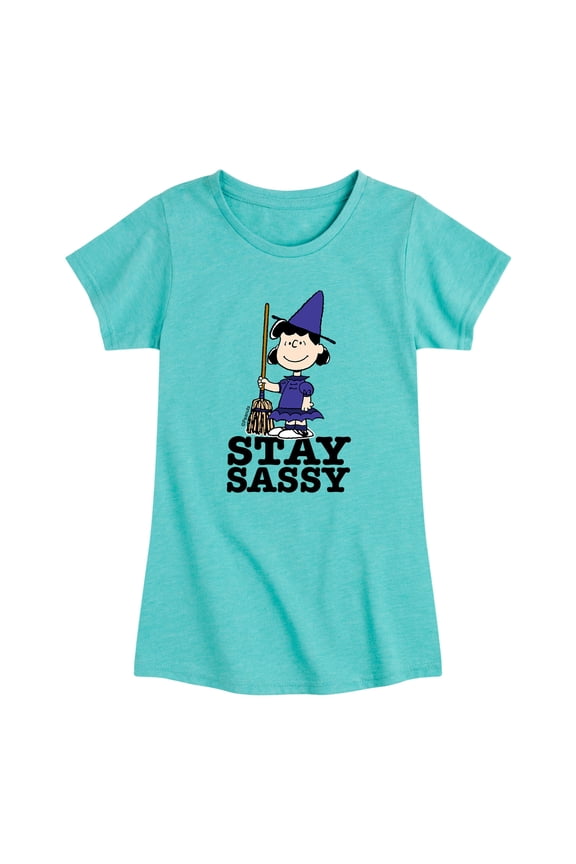 - Lucy Halloween Witch Stay Sassy Fitted Short Sleeve Graphic T-Shirt