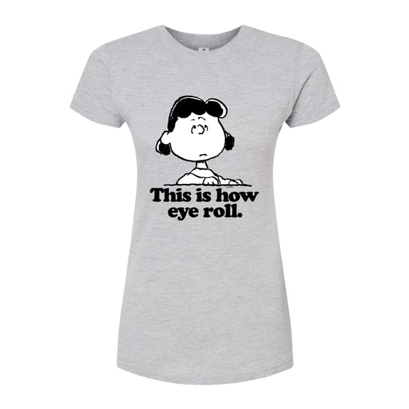 Peanuts - Lucy This Is How Eye Roll - Juniors Fitted Graphic T-Shirt