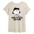 thumbnail image 1 of Peanuts - Lucy This Is How Eye Roll - Juniors Ideal Flowy Muscle T-Shirt, 1 of 6