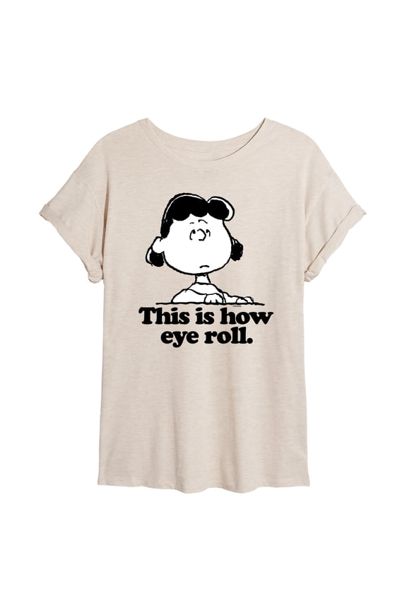 - Lucy This Is How Eye Roll - Juniors Ideal Flowy Muscle T-Shirt
