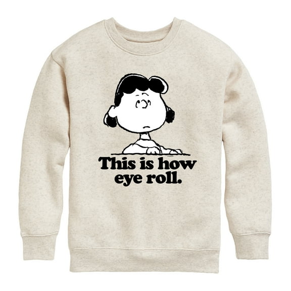 Peanuts - Lucy This Is How Eye Roll - Toddler & Youth Crewneck Fleece Sweatshirt