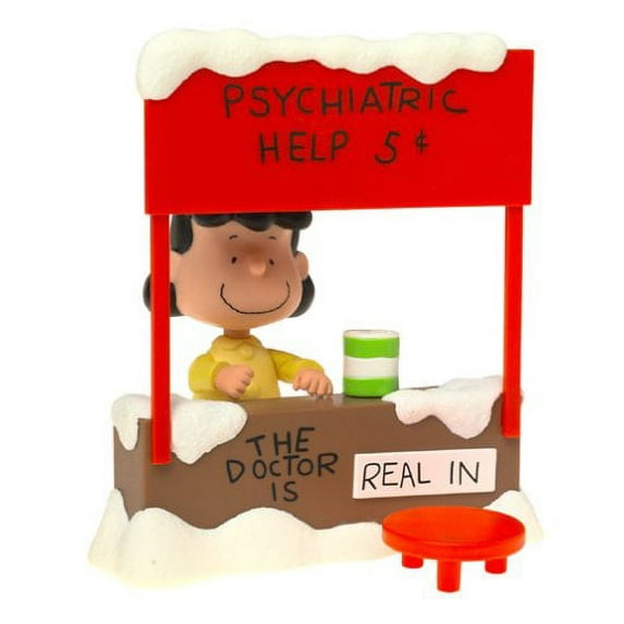 Peanuts Lucy Van Pelt with Psychiatric Mood Booth Playset - The Doctor is In! A Charlie Brown Christmas