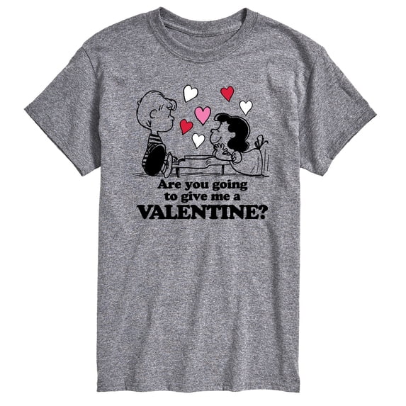 Peanuts - Lucy and Schroeder Valentine - Men's Short Sleeve Graphic T-Shirt