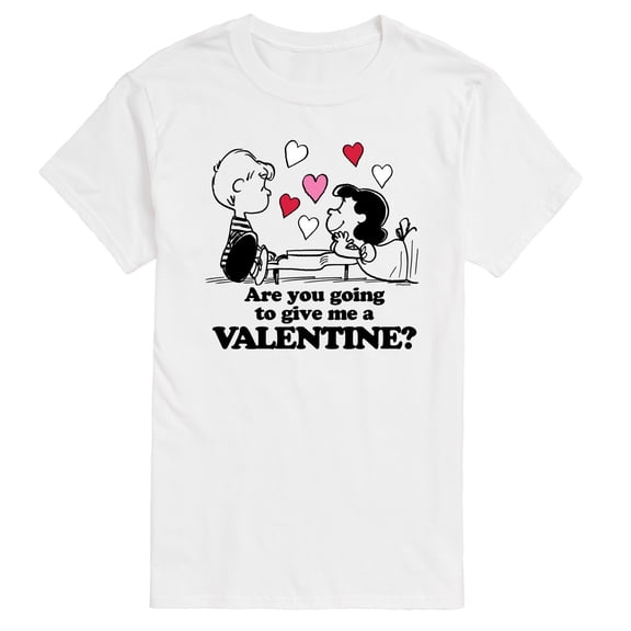 Peanuts - Lucy and Schroeder Valentine - Men's Short Sleeve Graphic T-Shirt
