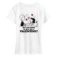 thumbnail image 1 of Peanuts - Lucy and Schroeder Valentine - Women's Short Sleeve Graphic T-Shirt, 1 of 5