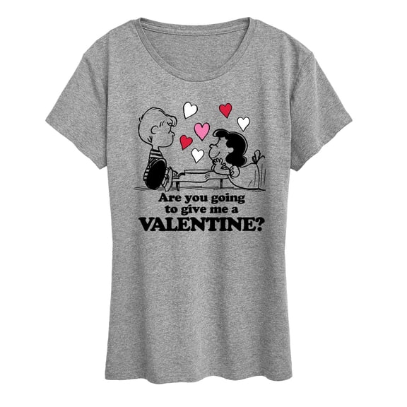 Peanuts - Lucy and Schroeder Valentine - Women's Short Sleeve Graphic T-Shirt