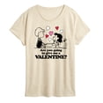 thumbnail image 1 of Peanuts - Lucy and Schroeder Valentine - Women's Short Sleeve Graphic T-Shirt, 1 of 5