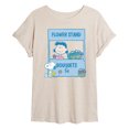 thumbnail image 1 of Peanuts - Lucy's Floral Stand - Juniors Oversized Graphic T-Shirt, 1 of 5