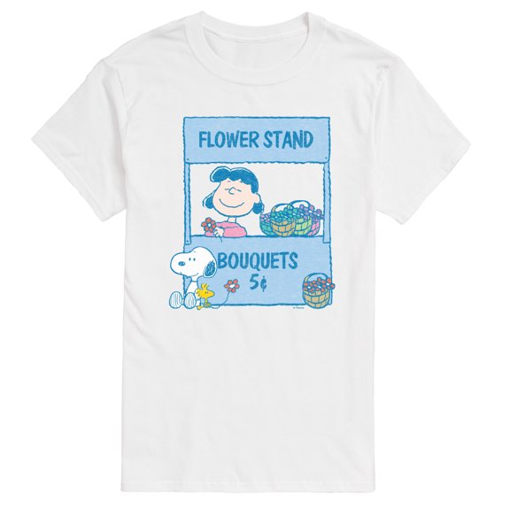 Peanuts - Lucy's Floral Stand - Men's Short Sleeve Graphic T-Shirt