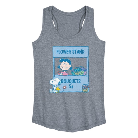 Peanuts - Lucy's Floral Stand Women's Graphic Racerback Tank
