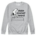 thumbnail image 1 of Peanuts - Make Yourself Heard - Men's Crew Neck Fleece Pullover, 1 of 6