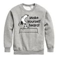 thumbnail image 1 of Peanuts - Make Yourself Heard - Toddler & Youth Crewneck Fleece Sweatshirt, 1 of 6