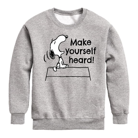 Peanuts - Make Yourself Heard - Toddler & Youth Crewneck Fleece Sweatshirt