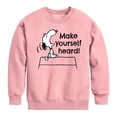 thumbnail image 1 of Peanuts - Make Yourself Heard - Toddler & Youth Crewneck Fleece Sweatshirt, 1 of 5