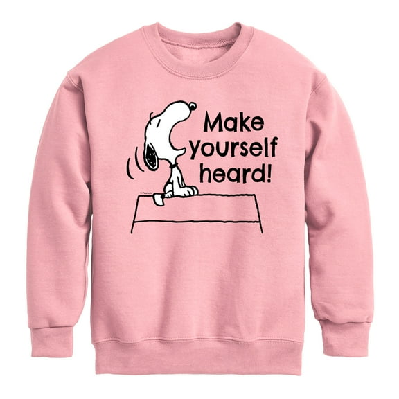 Peanuts - Make Yourself Heard - Toddler & Youth Crewneck Fleece Sweatshirt