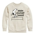 thumbnail image 1 of Peanuts - Make Yourself Heard - Toddler & Youth Crewneck Fleece Sweatshirt, 1 of 6