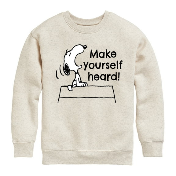 Peanuts - Make Yourself Heard - Toddler & Youth Crewneck Fleece Sweatshirt