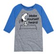 thumbnail image 1 of Peanuts - Make Yourself Heard - Toddler & Youth Raglan Graphic T-Shirt, 1 of 5