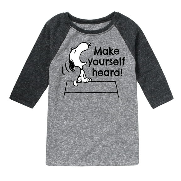 Peanuts - Make Yourself Heard - Toddler & Youth Raglan Graphic T-Shirt