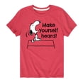 thumbnail image 1 of Peanuts - Make Yourself Heard - Toddler & Youth Short Sleeve Graphic T-Shirt, 1 of 6