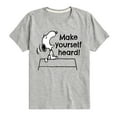 thumbnail image 1 of Peanuts - Make Yourself Heard - Toddler & Youth Short Sleeve Graphic T-Shirt, 1 of 6