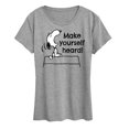 thumbnail image 1 of Peanuts - Make Yourself Heard - Women's Short Sleeve Graphic T-Shirt, 1 of 6
