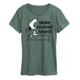 thumbnail image 1 of Peanuts - Make Yourself Heard - Women's Short Sleeve Graphic T-Shirt, 1 of 7