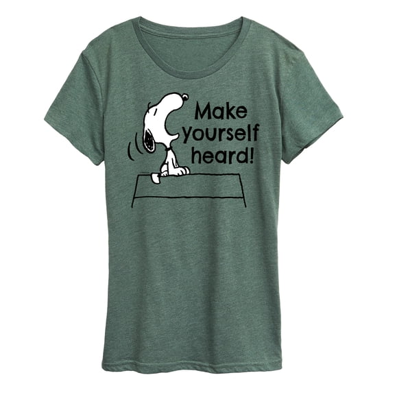Peanuts - Make Yourself Heard - Women's Short Sleeve Graphic T-Shirt
