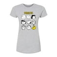 thumbnail image 1 of Peanuts - Many Faces Of Snoopy And Friends - Juniors Fitted Graphic T-Shirt, 1 of 5