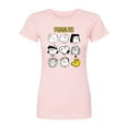 thumbnail image 1 of Peanuts - Many Faces Of Snoopy And Friends - Juniors Fitted Graphic T-Shirt, 1 of 4