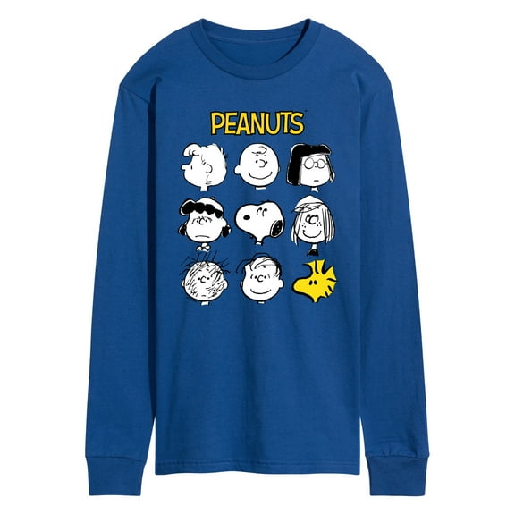 Peanuts - Many Faces Of Snoopy And Friends - Men's Long Sleeve Graphic T-Shirt