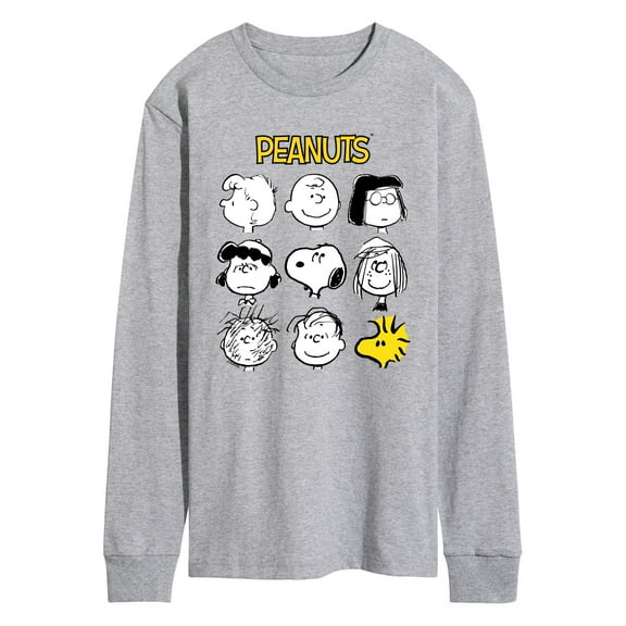 Peanuts - Many Faces Of Peanuts - Men's Long Sleeve Graphic T-Shirt