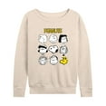 thumbnail image 1 of Peanuts - Many Faces Of Peanuts - Women's French Terry Long Sleeve Pullover, 1 of 5