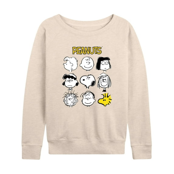 Peanuts - Many Faces Of Peanuts - Women's French Terry Long Sleeve Pullover