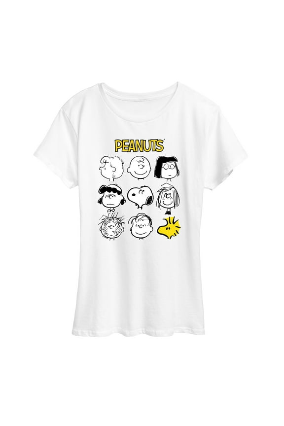 - Many Faces Of Peanuts - Women's Short Sleeve Graphic T-Shirt