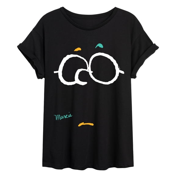 Peanuts - Marcie Face - Juniors Oversized Graphic T-Shirt