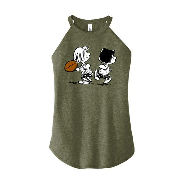 Peanuts - Marcie Patty Football - Juniors High Neck Tank Top