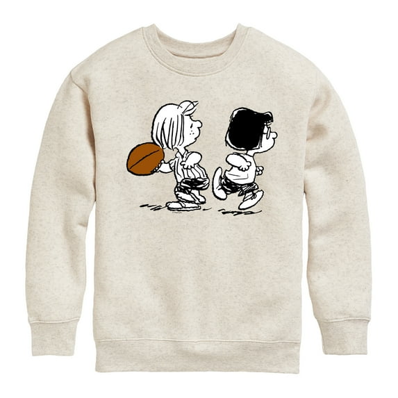 Peanuts - Marcie Patty Football - Toddler & Youth Crewneck Fleece Sweatshirt