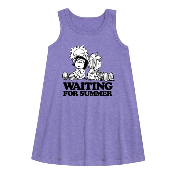 Peanuts - Marcie & Peppermint Patty - Waiting for Summer Dazed - Toddler & Youth Girls A-line Dress